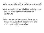 Why are we discussing indigenous groups?