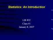 Statistics: An Introduction
