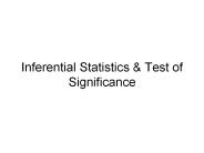 Inferential Statistics