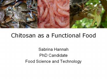 Chitosan as a Functional Food