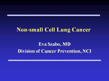 Non-small Cell Lung Cancer