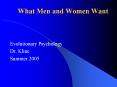 What Men and Women Want PowerPoint PPT Presentation