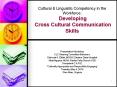 Cultural & Linguistic Competency in the Workforce PowerPoint PPT Presentation