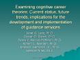 Examining cognitive career theories: Current status, future trends, implications for the development and implementation of guidance services PowerPoint PPT Presentation