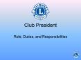 Club President PowerPoint PPT Presentation