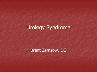 Urology Syndrome