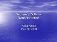 Pregnancy & Renal Transplantation PowerPoint PPT Presentation