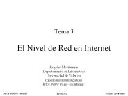 Tema 3 El Nivel de Red en Internet