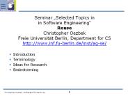 Christopher Oezbek, oezbek@inf.fu-berlin.de   1