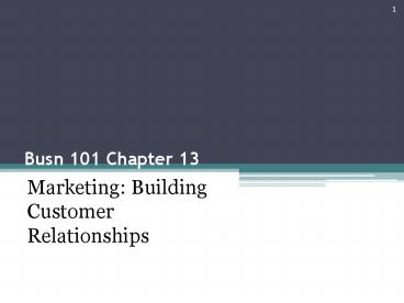 Busn 101 Chapter 13