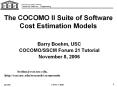 The COCOMO II Suite of Software Cost Estimation Models Barry PowerPoint PPT Presentation