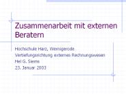 Zusammenarbeit mit externen Beratern
