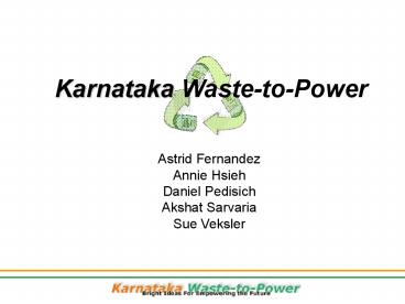 Karnataka Waste-to-Power
