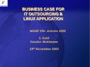 BUSINESS CASE FOR IT OUTSOURCING