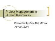 Project Management in Human Resources