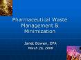 Pharmaceutical Waste Management & Minimization PowerPoint PPT Presentation