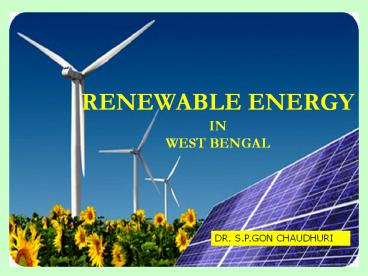 RENEWABLE ENERGY IN WEST BENGAL