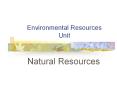 Environmental Resources Unit PowerPoint PPT Presentation