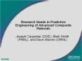 Research Needs in Predictive Engineering of Advanced Composite Materials PowerPoint PPT Presentation