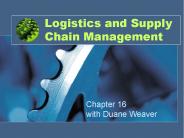 Logistics and Supply Chain Management