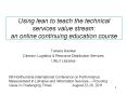 Using lean to teach the technical services value stream: an online continuing education course PowerPoint PPT Presentation