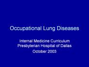 Occupational Lung Diseases