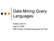 Data Mining Query Languages