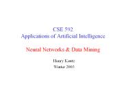 CSE 592 Applications of Artificial Intelligence Neural Networks
