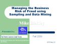 Managing the Business Risk of Fraud using Sampling and Data Mining PowerPoint PPT Presentation
