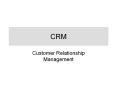CRM PowerPoint PPT Presentation