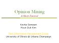 Opinion Mining A Short Tutorial PowerPoint PPT Presentation