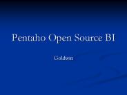Pentaho Open Source BI