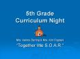 5th Grade Curriculum Night PowerPoint PPT Presentation