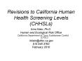 Revisions to California Human Health Screening Levels (CHHSLs) PowerPoint PPT Presentation