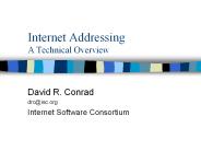Internet Addressing A Technical Overview