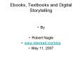 Ebooks, Textbooks and Digital Storytelling PowerPoint PPT Presentation