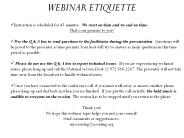 WEBINAR ETIQUETTE
