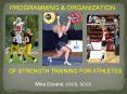 ORGANIZATION OF STRENGTH TRAINING PROGRAMS PowerPoint PPT Presentation