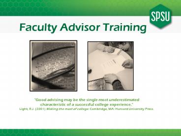 Faculty Advisor Training
