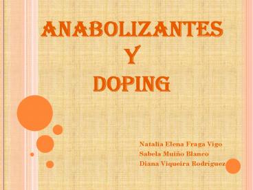 ANABOLIZANTES Y DOPING