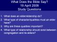 What Does the Bible Say?            19 April 2009 Study Questions PowerPoint PPT Presentation