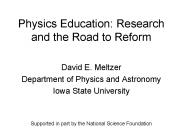 Physics Education: Research and the Road to Reform