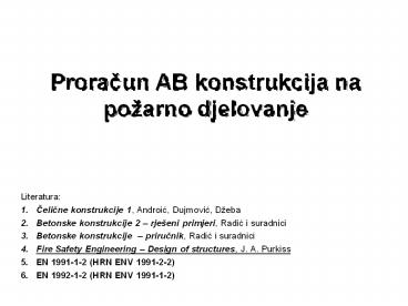 Proracun AB konstrukcija na poћarno djelovanje