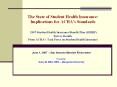 The State of Student Health Insurance: Implications for ACHA’s Standards  2007 Student Health Insurance/Benefit Plan (SHIBP) Survey Results From ACHA’s Task Force on Student Health Insurance PowerPoint PPT Presentation