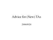 Advice for (New) TAs