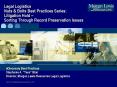 Legal Logistics Nuts & Bolts Best Practices Series:  Litigation Hold – Sorting Through Record Preservation Issues PowerPoint PPT Presentation