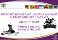 PROPOSED MIDDLE EAST LOGISTICS AND BASE SUPPORT SERVICES CONTRACT  INDUSTRY ALERT Tuesday 4 May 2010 Monday 10 May 2010 PowerPoint PPT Presentation