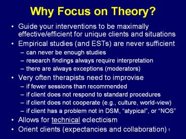 Why Focus on Theory?