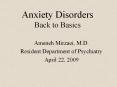 Anxiety Disorders Back to Basics PowerPoint PPT Presentation
