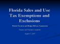 Florida Sales and Use Tax Exemptions and Exclusions PowerPoint PPT Presentation